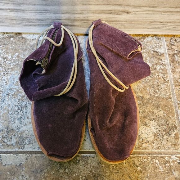 Sundance Satorisan Silverlake Suede Boots Oxblood Burgundy Red - Picture 7 of 14